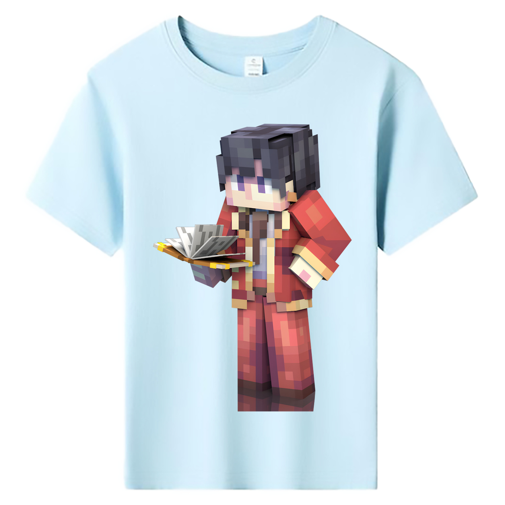（画像用） マインクラフト ブロックの世界 Minecraft MC Block world 綿100％キッズTシャツ（フロントプリント）